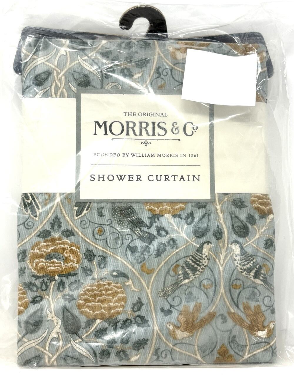 William Morris & Co Shower Curtain 72x72” Green Seasons By May Botanical Birds